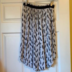 H&M skirt, white with black feathers